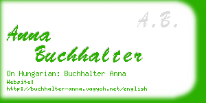 anna buchhalter business card